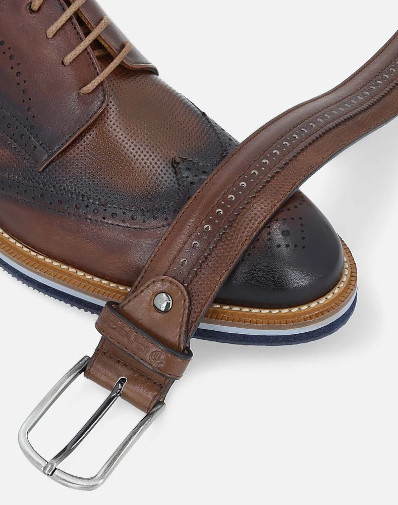 Zapato Blucher cuero de piel para hombre