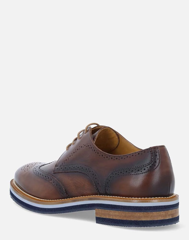 Zapato Blucher cuero de piel para hombre