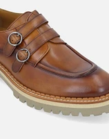 Zapato monk doble hebilla cuero para hombre