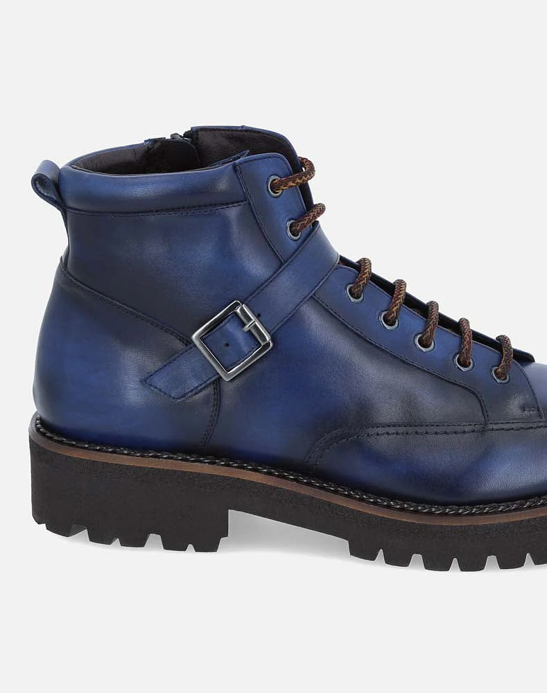 Bota de combate azul para hombre