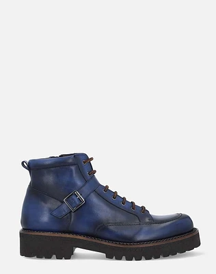 Bota de combate azul para hombre