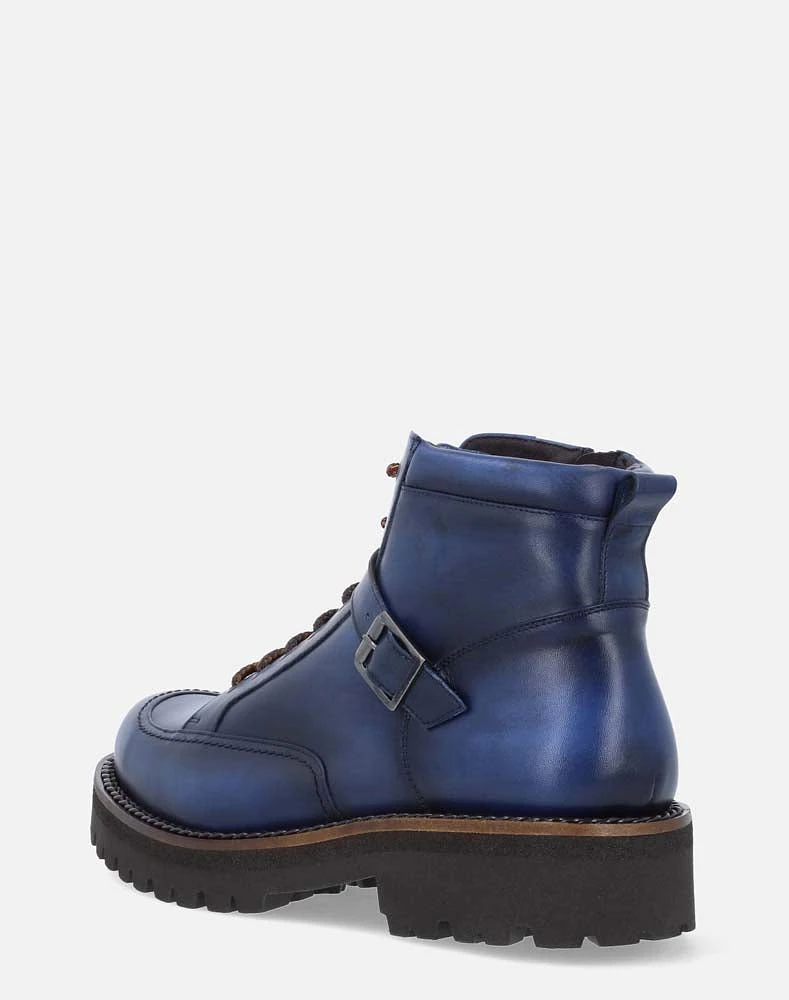 Bota de combate azul para hombre