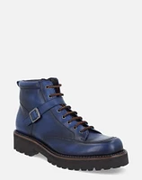 Bota de combate azul para hombre