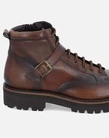 Bota de combate cuero para hombre