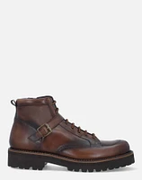 Bota de combate cuero para hombre