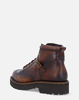 Bota de combate cuero para hombre