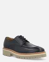 Zapato Blucher negro con bordón para hombre