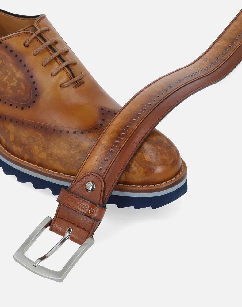 Zapato oxford cuero pintado a mano para hombre