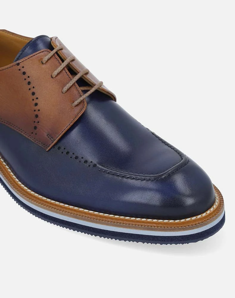 Blucher  bicolor en piel para hombre