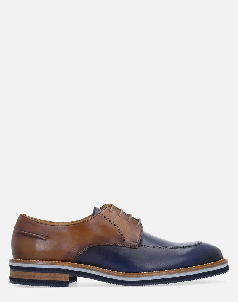 Blucher  bicolor en piel para hombre