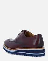 Zapato Blucher vino con grabado Pd para hombre