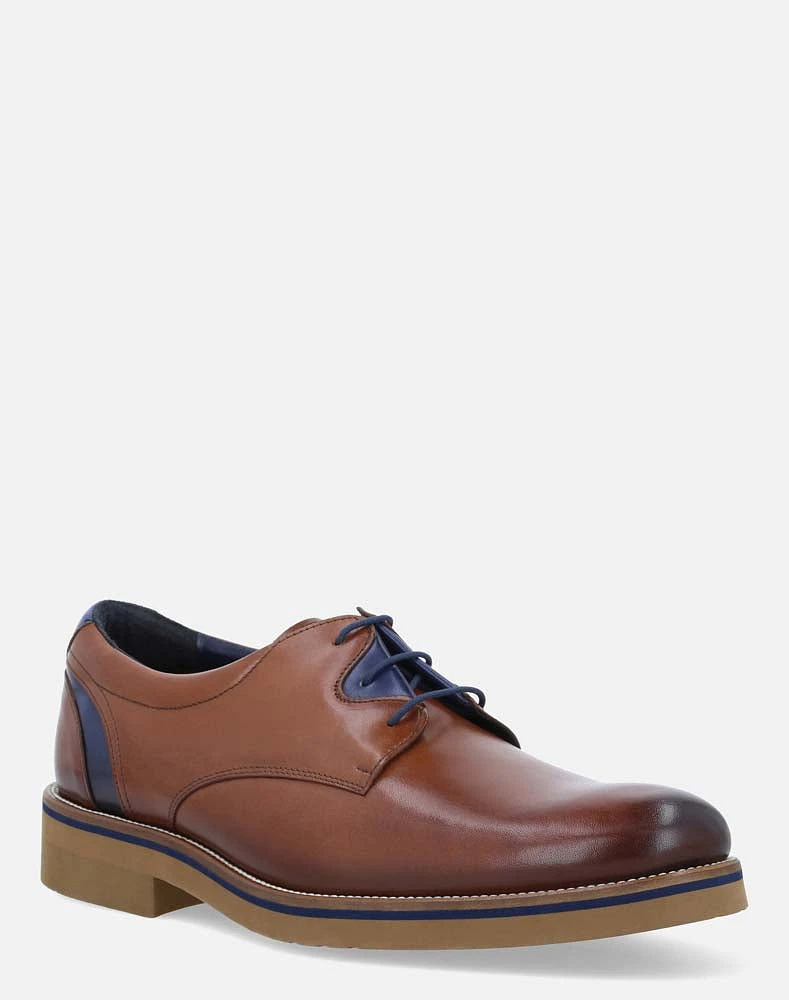 Zapato Blucher cuero con contrastes para hombre