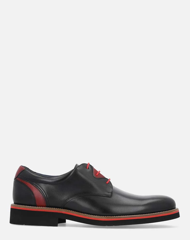 Zapato Blucher negro con contrastes para hombre