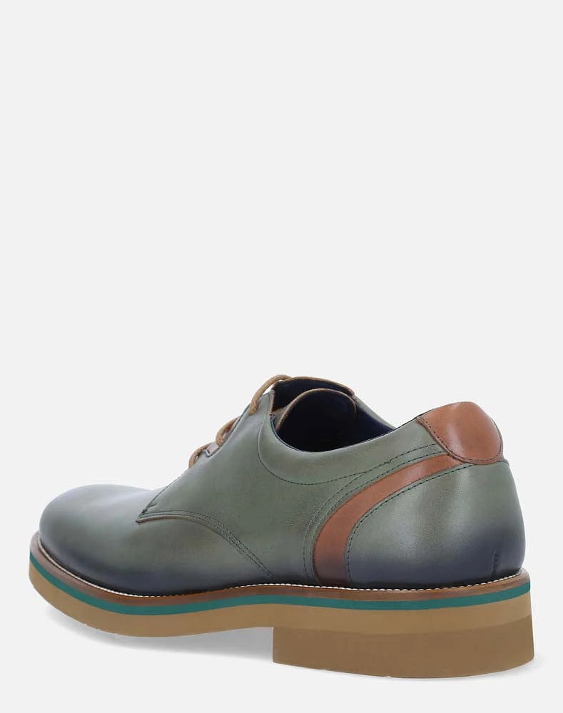 Zapato Blucher kaki con contrastes para hombre