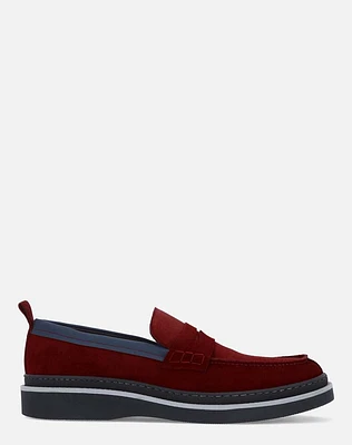 Mocasín nautico rojo para hombre