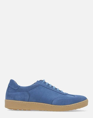 Tenis deportivo azul de ante para hombre