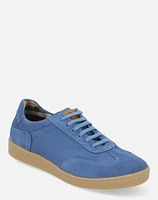 Tenis deportivo azul de ante para hombre