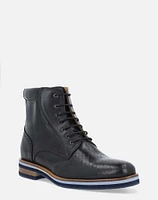 Bota de cordones +SIE7E negra grabada para hombre