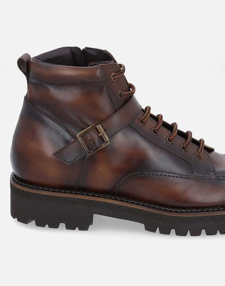 Bota de combate +SIE7E cuero para hombre