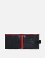 Cartera de piel negro con rojo