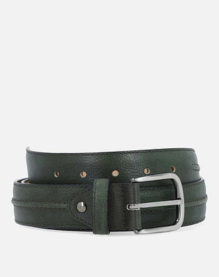 Cinturón verde piel napa para hombre