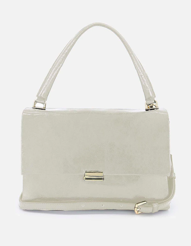 Bolso de hombro en piel color blanco para mujer