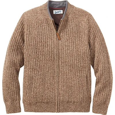 Men's Shetland Wool Windproof Zip Sweater