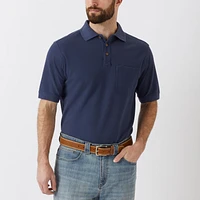 Men's No Polo Shirt Short Sleeve with Pocket