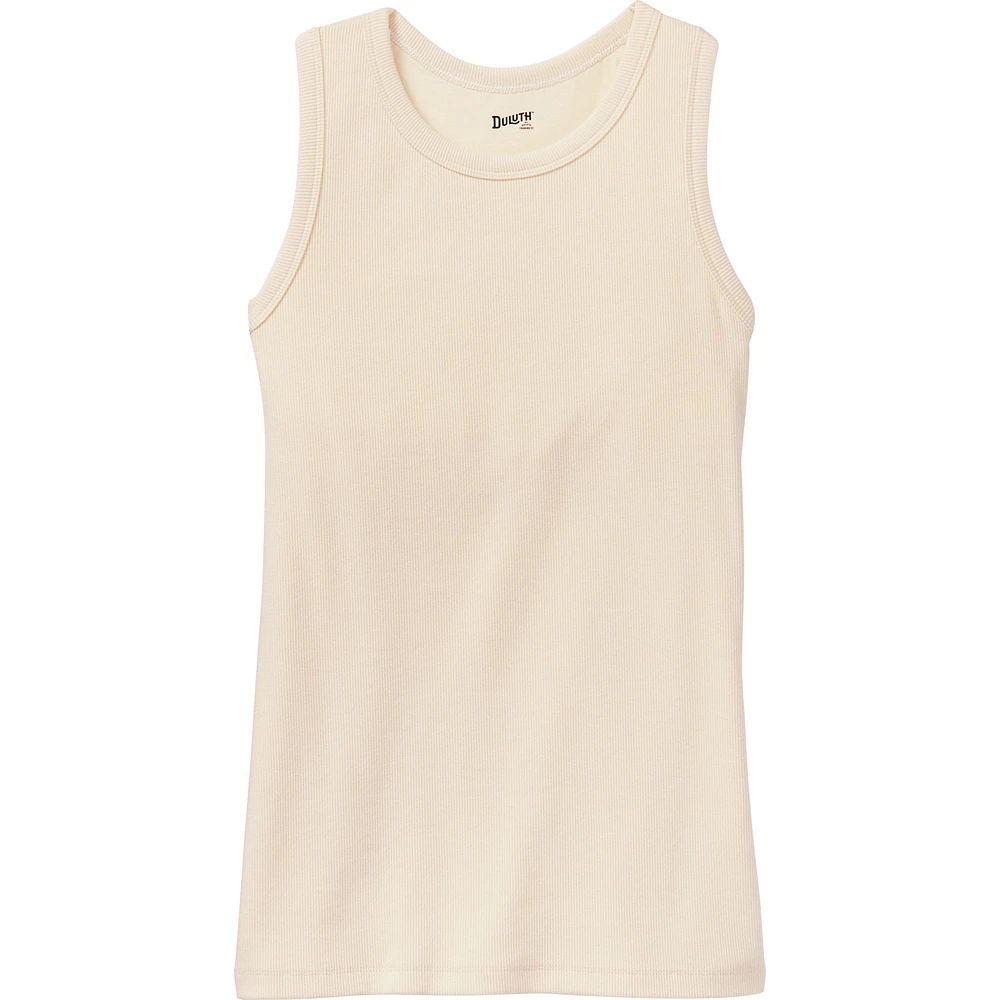 Women's No-Yank Rib Racerback Shelf Bra Tank