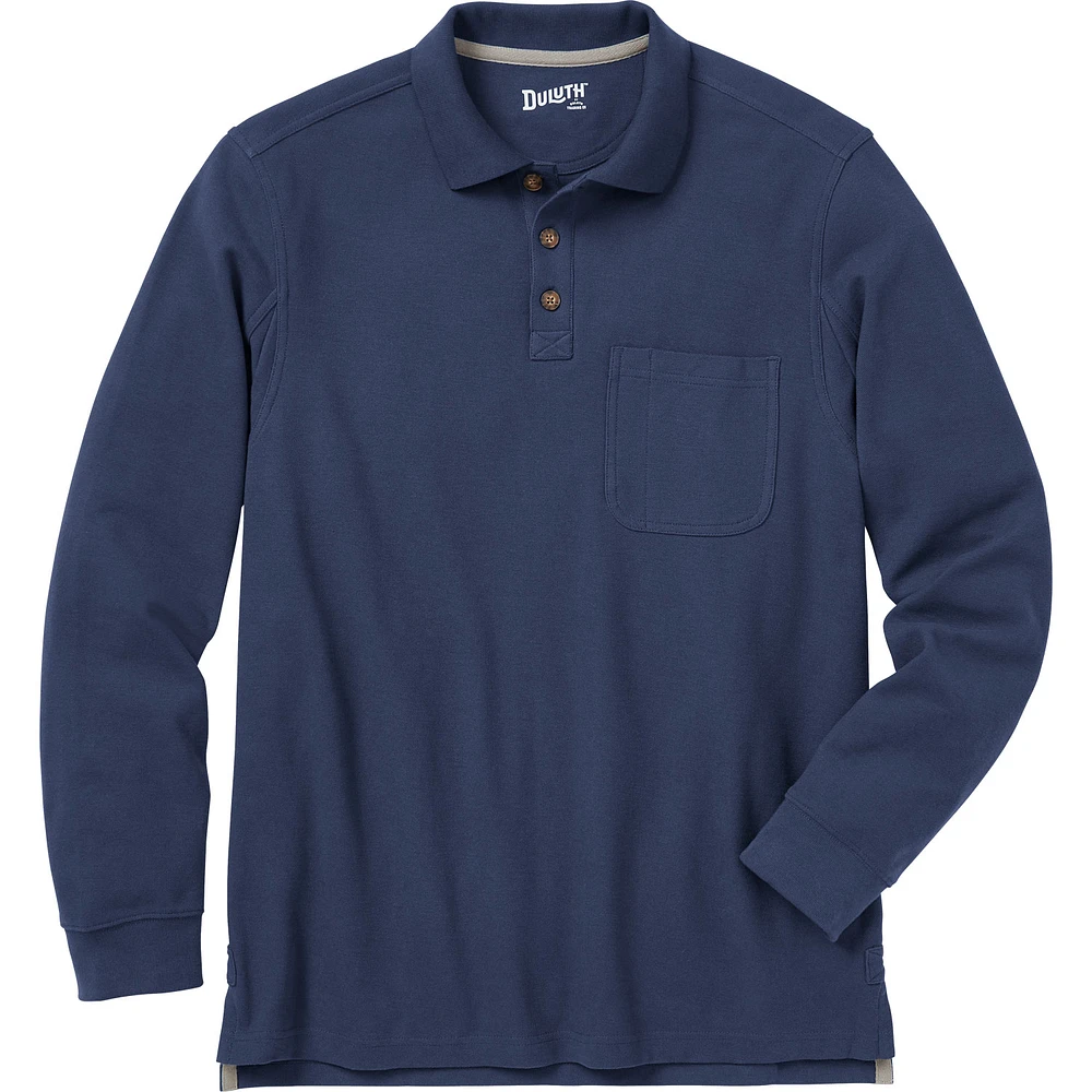 Men's No Polo Shirt Long Sleeve with Pocket