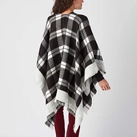 Women's Plaid Poncho