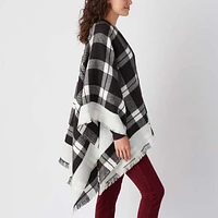 Women's Plaid Poncho