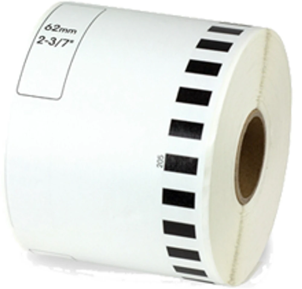 Brother DK- - Black/White Continuous Length Paper Tape