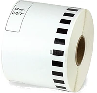 Brother DK- - Black/White Continuous Length Paper Tape