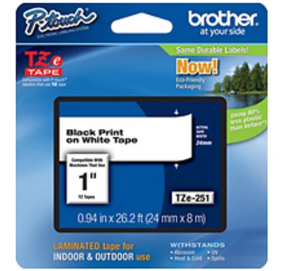 Brother TZE- - on Laminated Tape for P-touch Label Makers