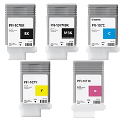 Canon PFI-107 Ink / Inkjet Cartridge Set Matte Black Black Cyan Magenta Yellow