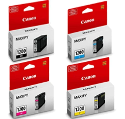 Canon PGI-1200 Set Ink / Inkjet Cartridge Black Yellow Magenta Cyan