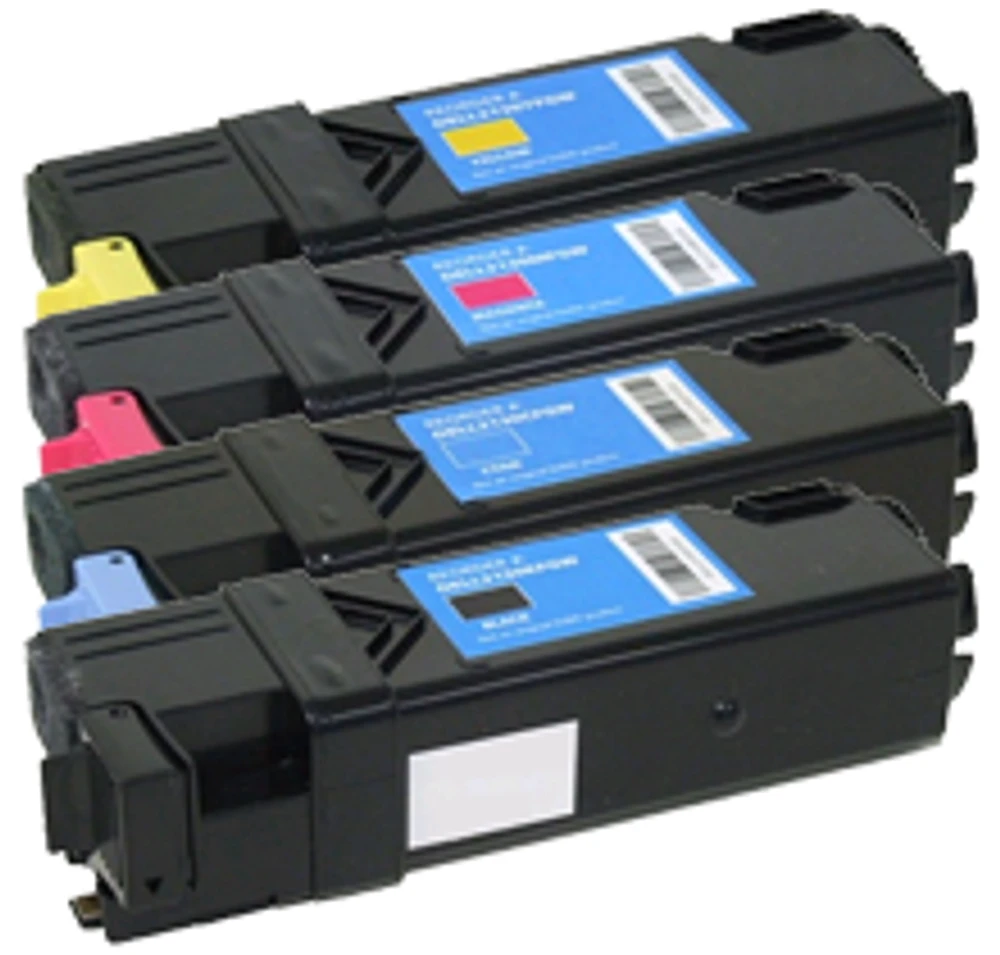 DELL 2130cn Laser Toner Cartridge Set Black Cyan Yellow Magenta High Yield