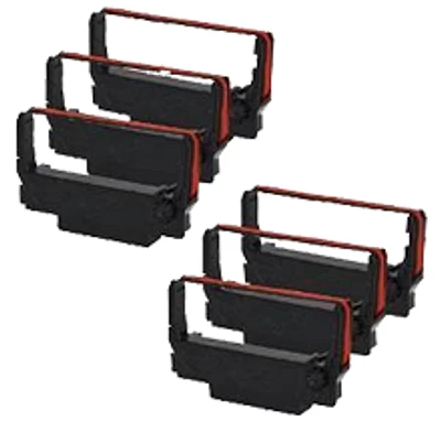 Epson ERC-30BR Ribbons 6-PACK Black / Red