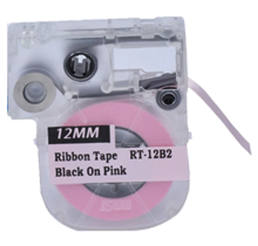 Epson LC-4PBK5 Ribbon Tape Black on Pink 12MM / 1.5" - 5M / 16FT