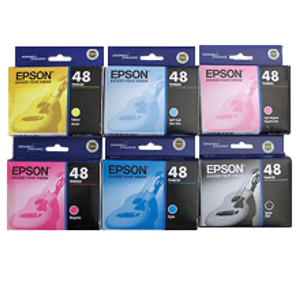 Epson T048 Ink / Inkjet Cartridge Set Black Cyan Yellow Magenta Light Cyan Light Magenta