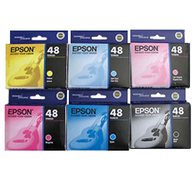 Epson T048 Ink / Inkjet Cartridge Set Black Cyan Yellow Magenta Light Cyan Light Magenta