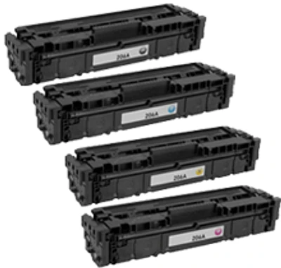 HP 206A Laser Toner Cartridge Set Black Cyan Magenta Yellow No Chip