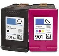 HP CC654AN / CC656AN (901XL / 901) High Yield Black Ink / Inkjet Cartridge Combo Pack Black Tri-Color