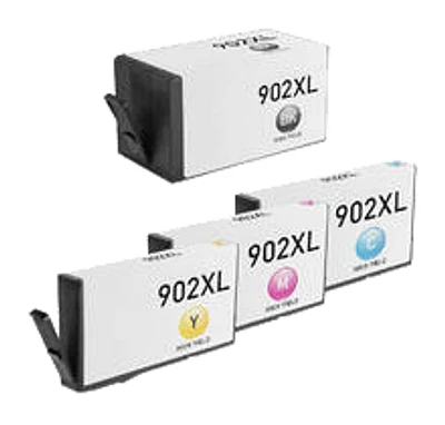 HP 902XL (BCMY) Ink / Inkjet Cartridge Black Cyan Yellow Magenta High Yield