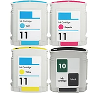 HP 11 Ink / Inkjet Cartridge Set Black Cyan Yellow Magenta