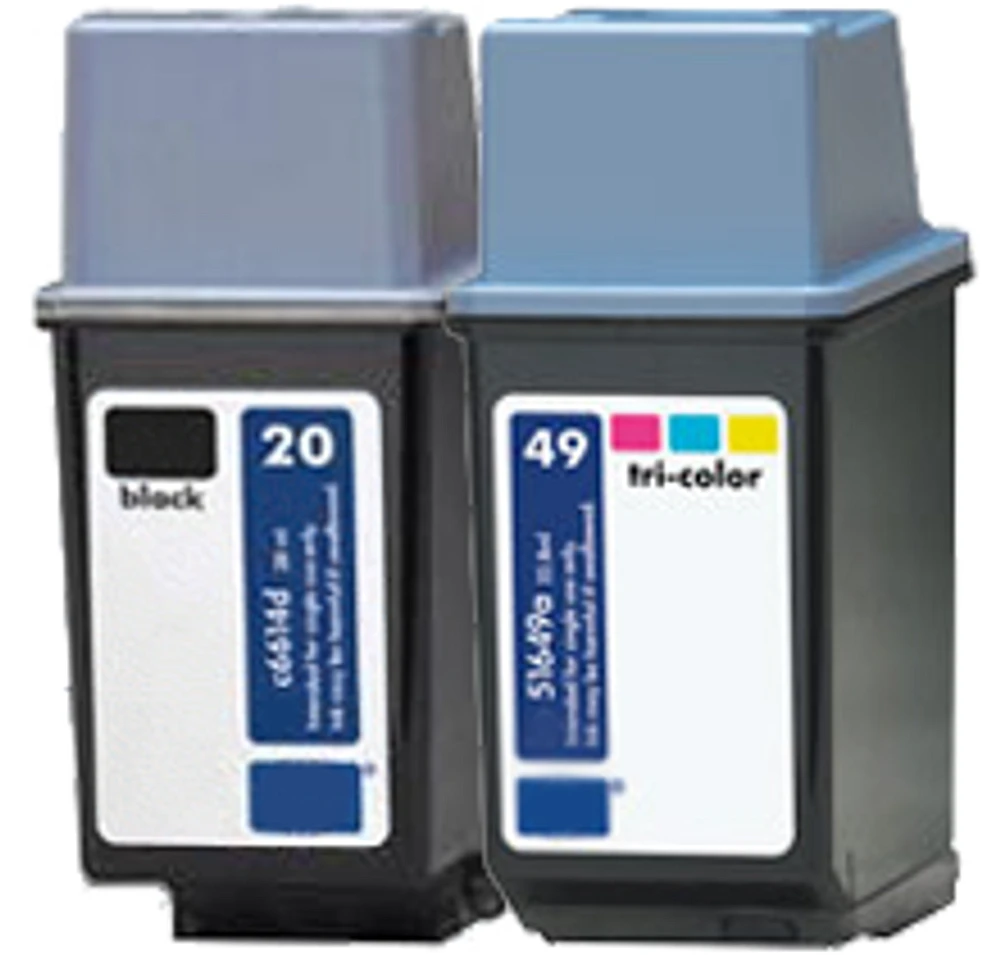 HP C6614A / 51649A (20 / 49A) Ink / Inkjet Cartridge Combo Pack Black Tri-Color