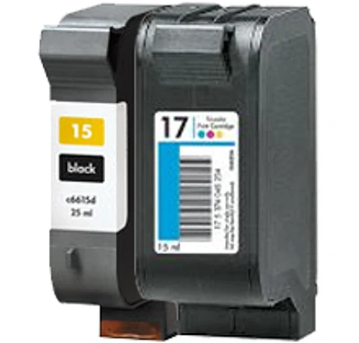 HP C6615A / C6625A (15A / 17) Ink / Inkjet Cartridge Combo Pack Black Tri-Color