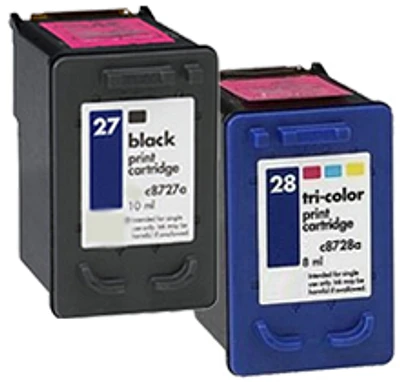 HP C8727A / C8728A (27 / 28) Ink / Inkjet Cartridge Combo Pack Black Tri-Color