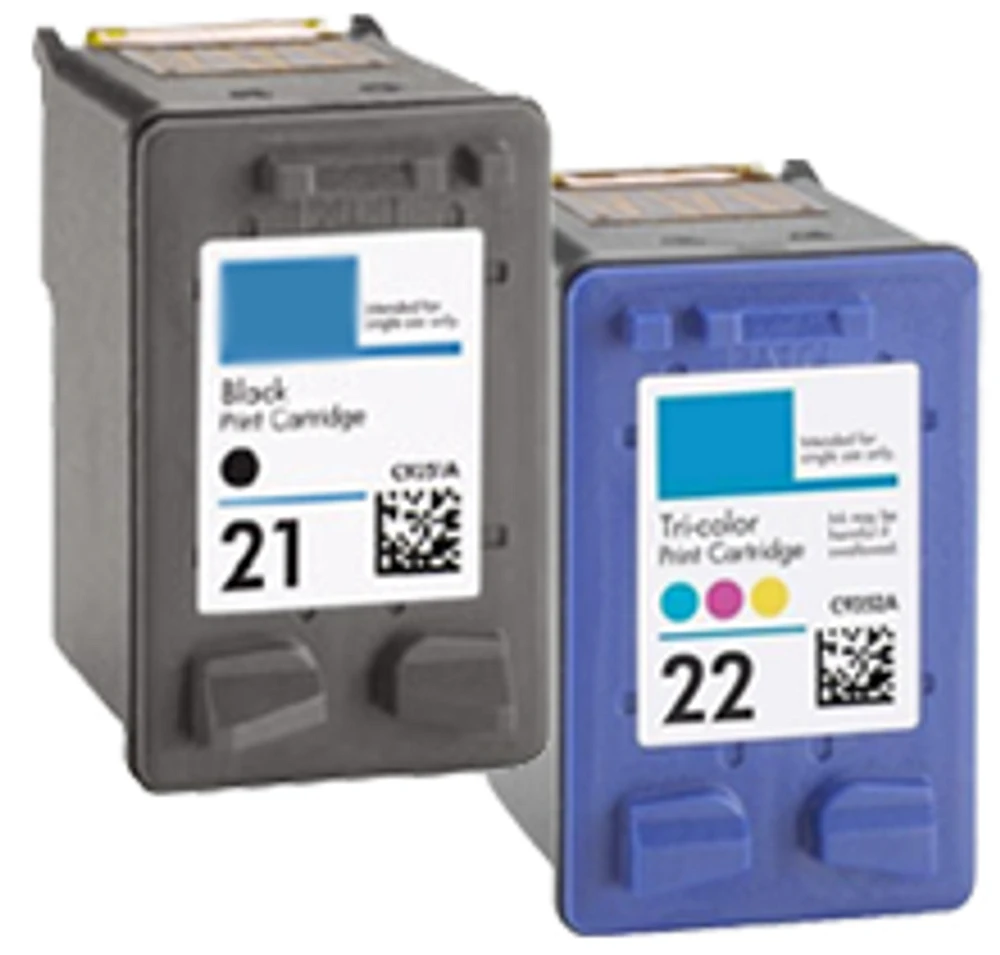 HP C9351AN / C9352AN (21 / 22) Ink / Inkjet Cartridge Combo Pack Black Tri-Color